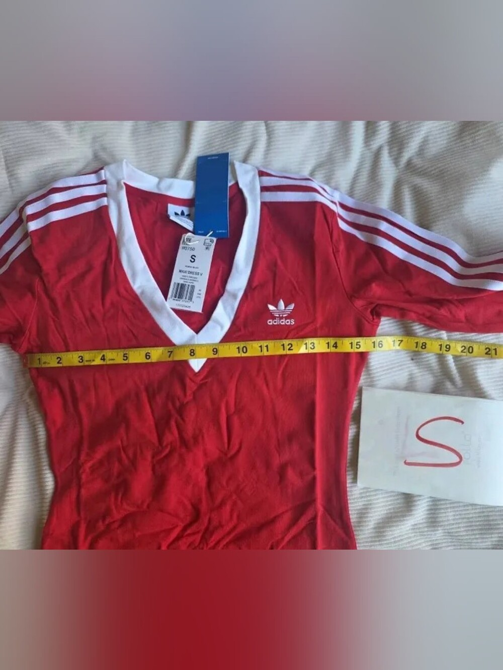 Adidas Maxi Dress red w/ tri-stripes BNWT!!! - Picture 5 of 16